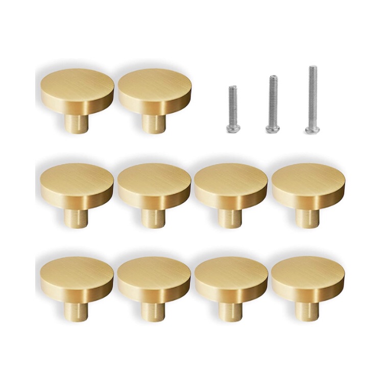 10pcs Solid Brass Round Cabinet,Drawer Knobs